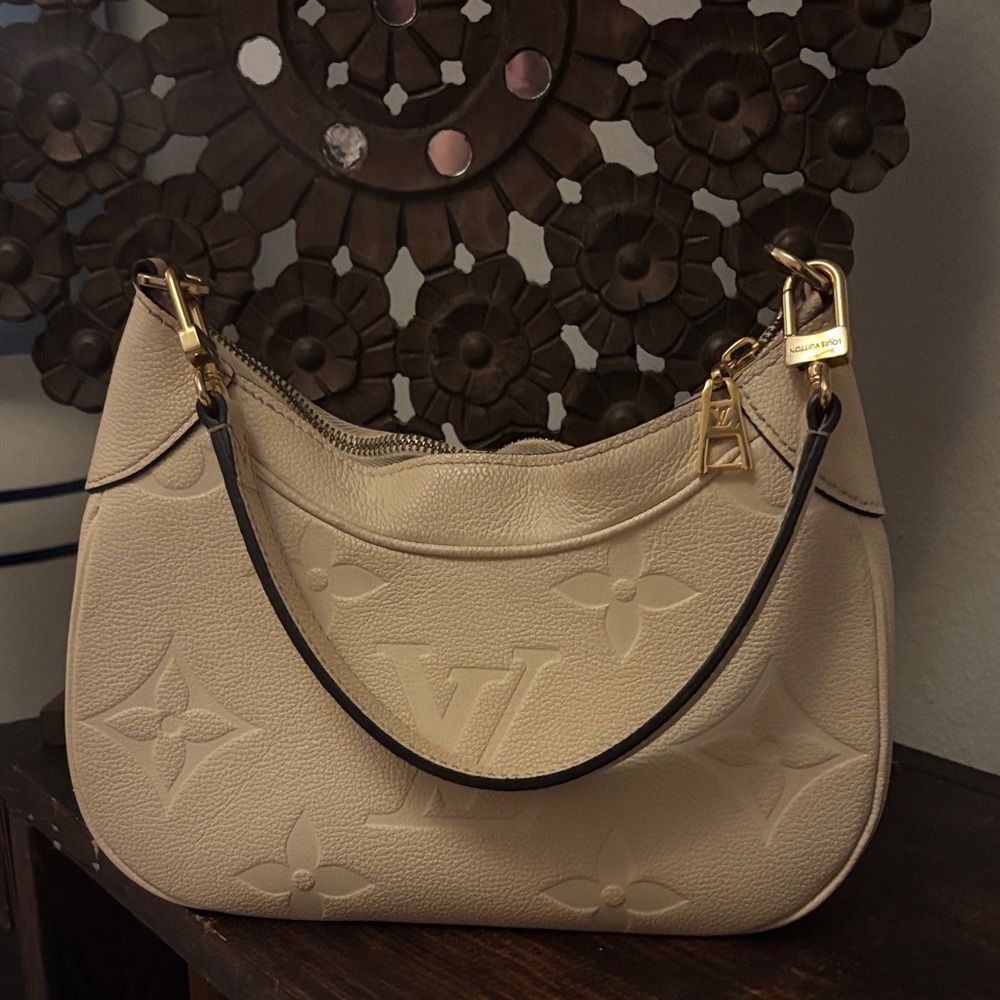 Louis Vuitton Beige Embossed Shoulder Bag